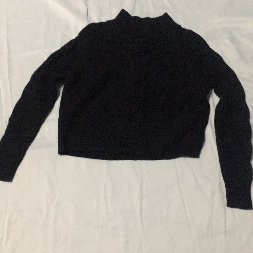 Black braided sweater